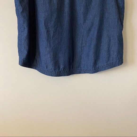 Caslon-Chambray Tie Shoulder Sleeveless Top - Picture 6 of 8